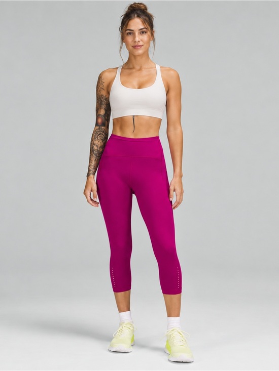 lululemon athletica Pants - Lululemon Swift Speed High Rise Crop Leggings Magenta Pink 21” Size 4 Running